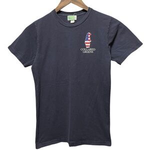 collard greens American flag polar bear graphic short sleeve made in USA T-Shirt